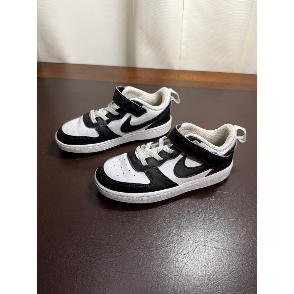 Nike Court Borough Low Recraft Black White Panda Kids Shoes DV5458-131 10C